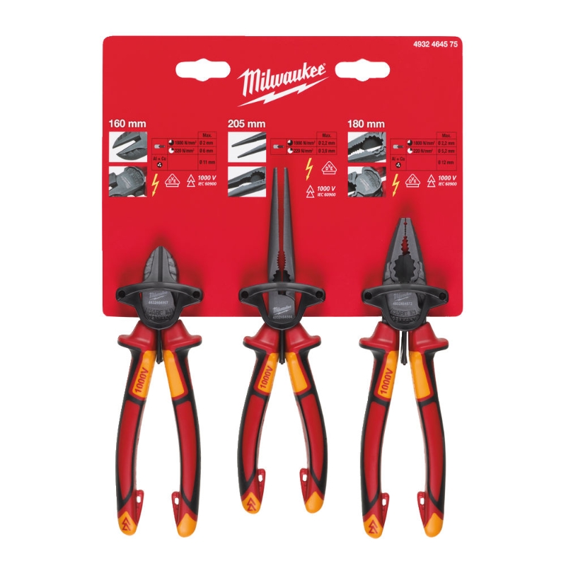 MILWAUKEE VDE 3PC PLIER SET Malcolm Rathmell Sports Ltd