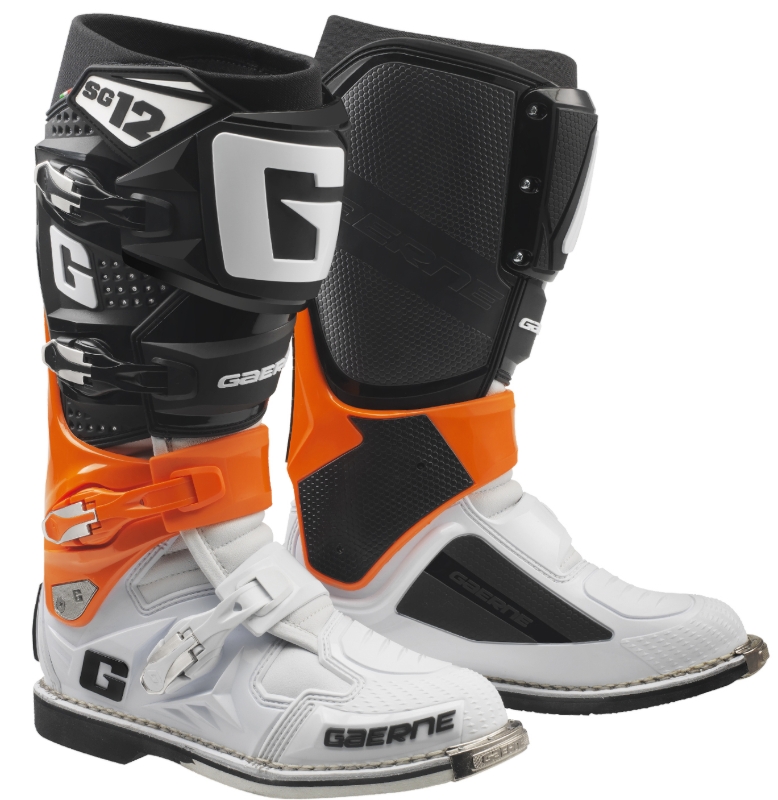 orange motorcycle boots