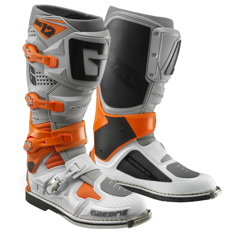 orange motorcycle boots